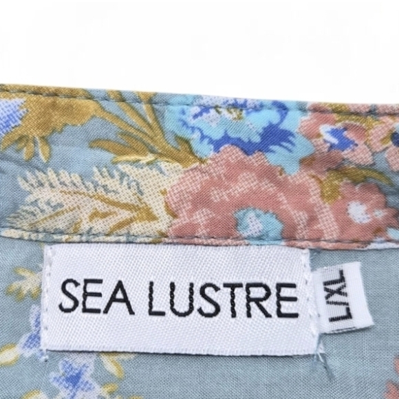 Coastal Boho Penny Swing Dress L/XL Flowy Tiered, Pockets - Picture 4 of 7